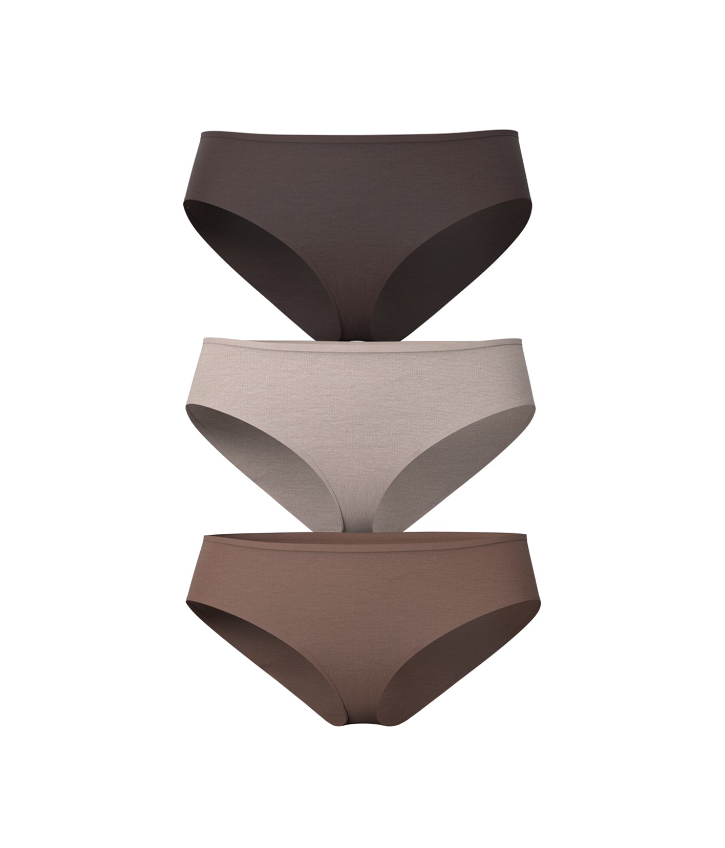 3 Pack Mid Waist Brief Panties